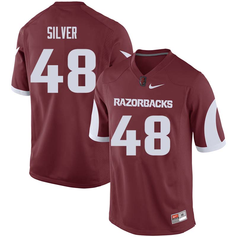 Men #48 Jordan Silver Arkansas Razorback College Football Jerseys Sale-Cardinal